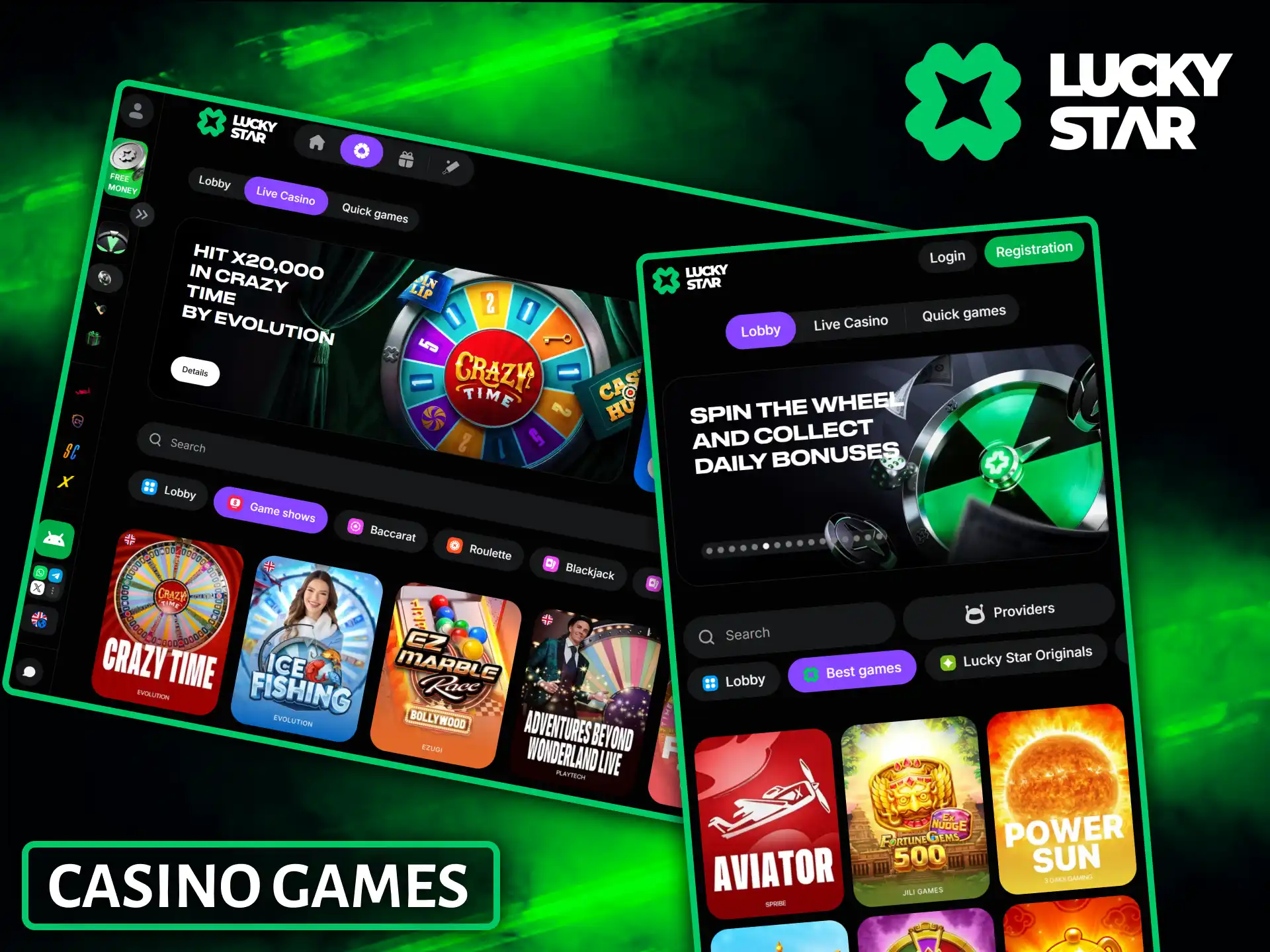 At Lucky Star you'll find a huge selection of live dealer games.