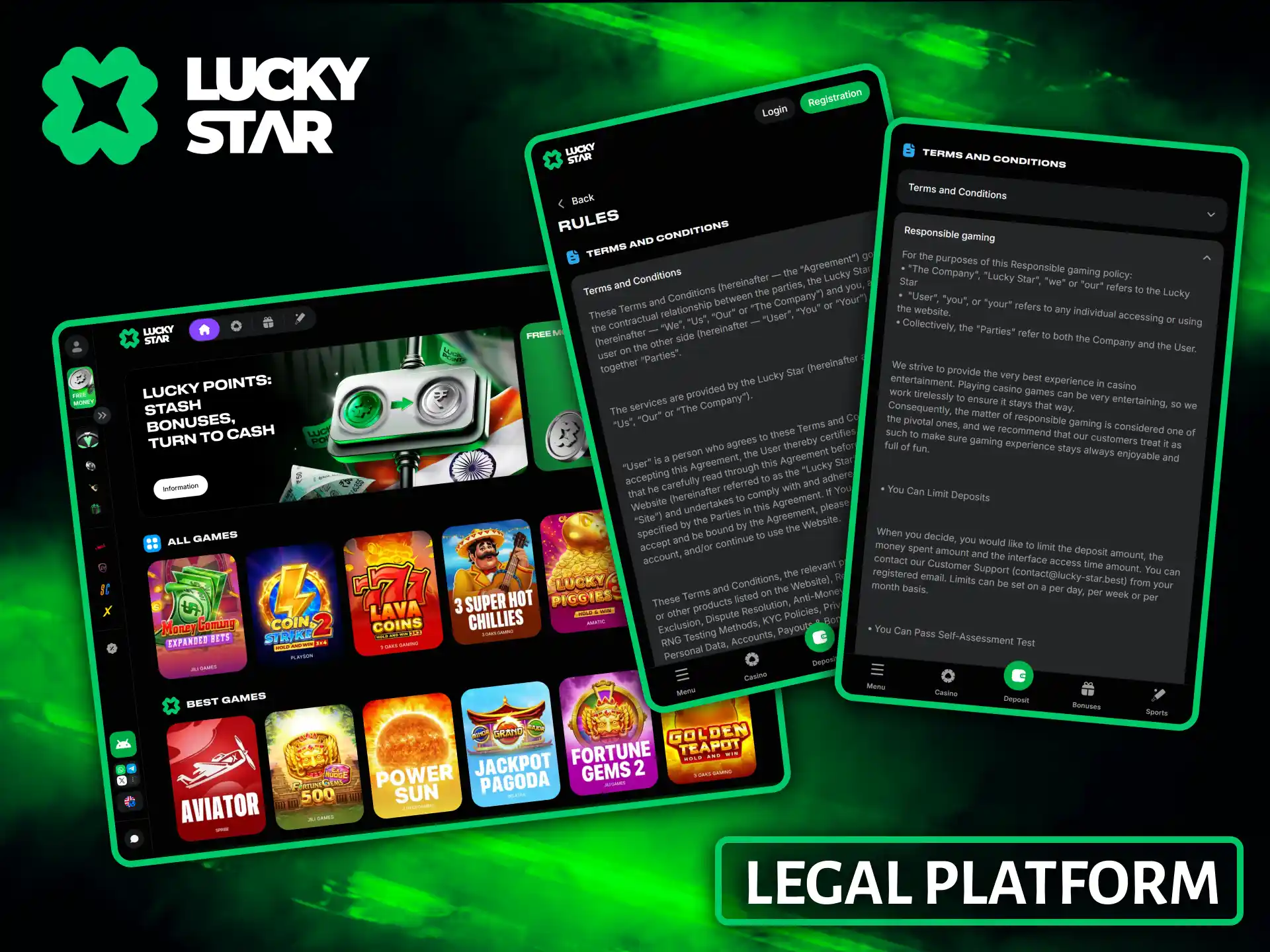 Lucky Star operates as a completely legal platform that adheres to strict licensing conditions.