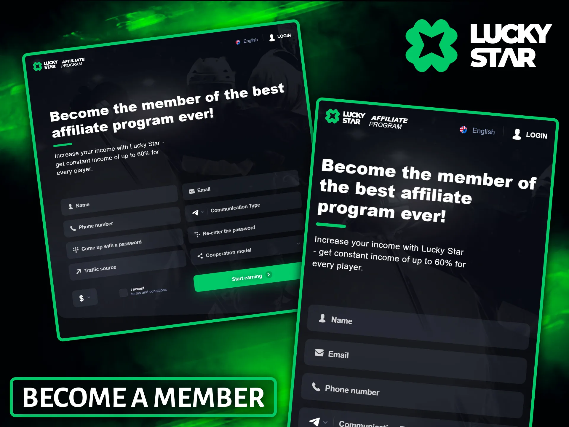 Complete a short online application to easily become a Lucky Star partner.