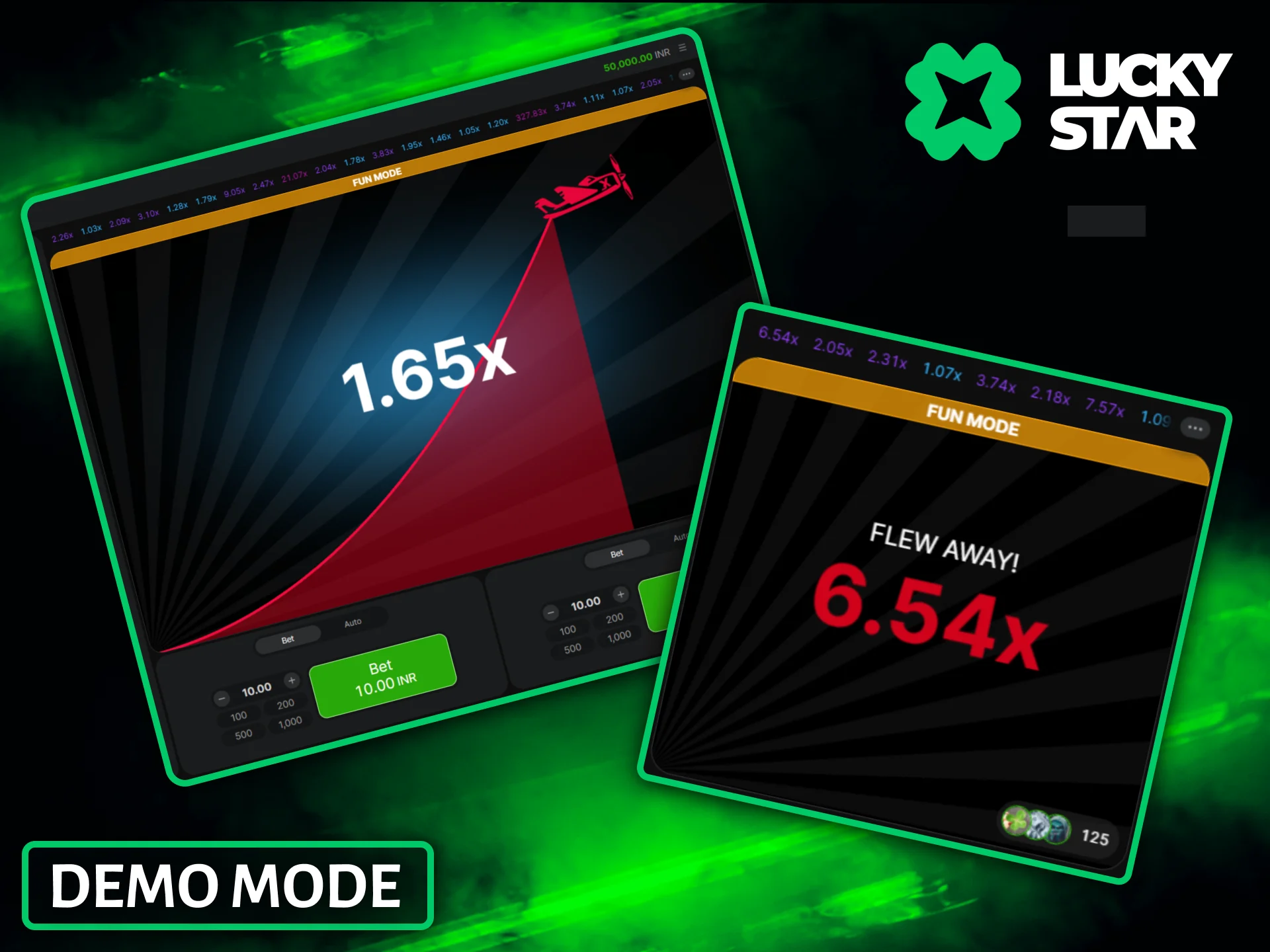 Practice your strategy risk-free using the Aviator demo mode option on Lucky Star.