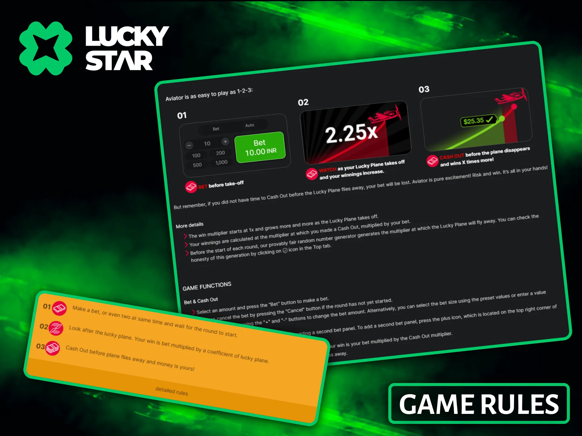 Learn basic crash mechanics by reading the simple Aviator game rules on Lucky Star.
