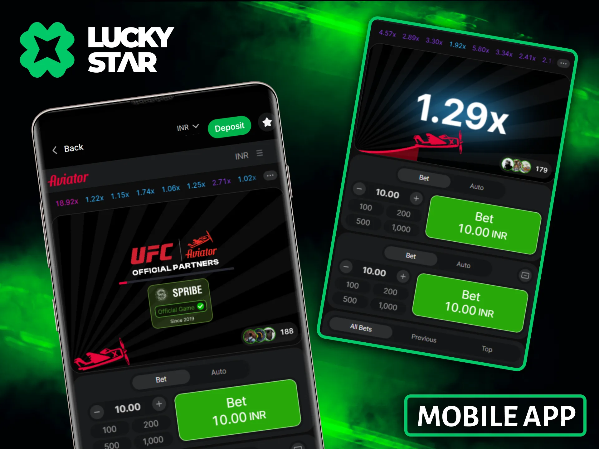 Enjoy the smooth mobile version of the Aviator game anywhere with the Lucky Star app.