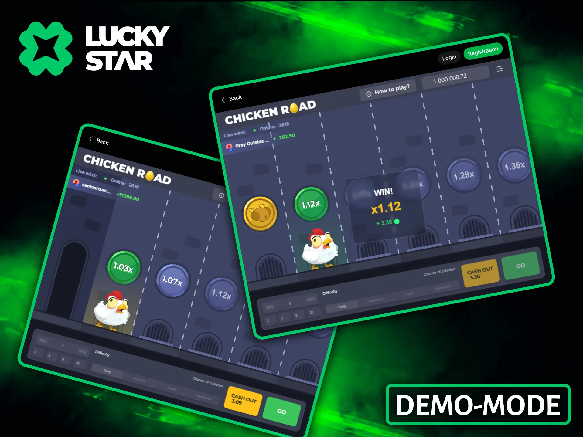 Try the addictive arcade game Chicken Road in free demo mode at Lucky Star.