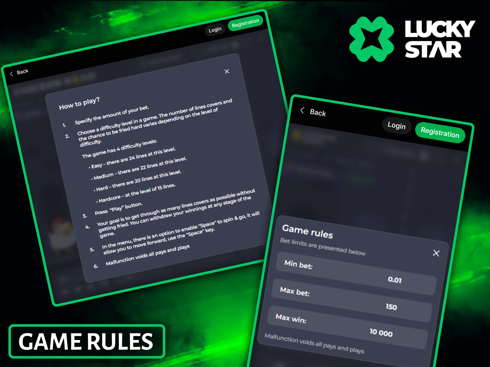 Check out the official Chicken Road rules and betting limits on the Lucky Star website.