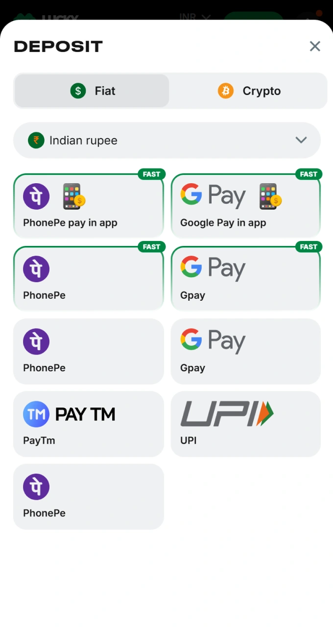 Fund your gaming balance using the secure and quick deposit options on Lucky Star.