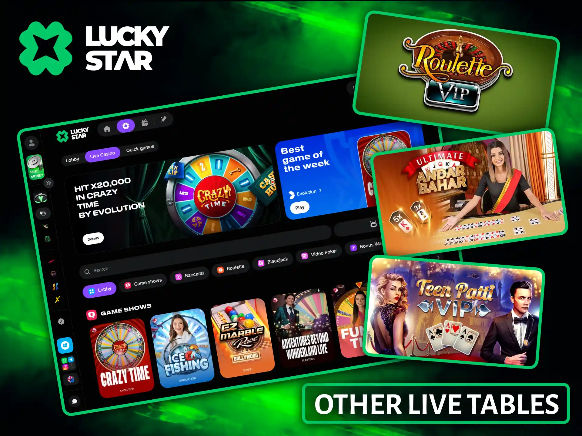 Check out other live dealer tables featuring popular classic local card games at Lucky Star.