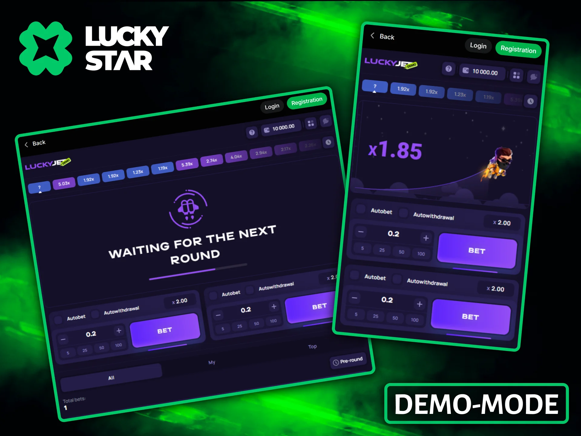 Play the exciting Lucky Jet Crash slot game in free demo mode at Lucky Star.