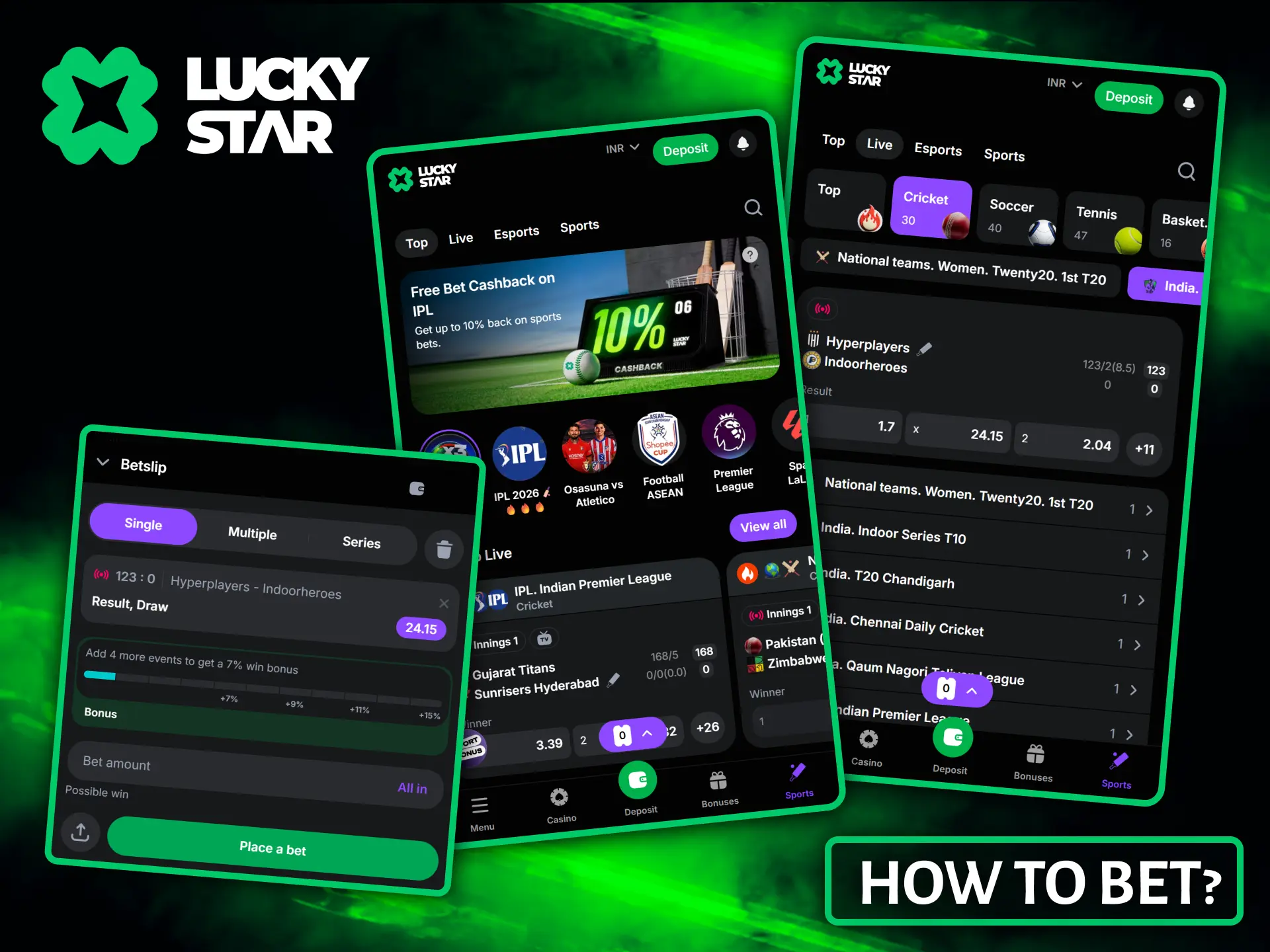 This helpful guide demonstrates how to easily place sports bets on Lucky Star platform.