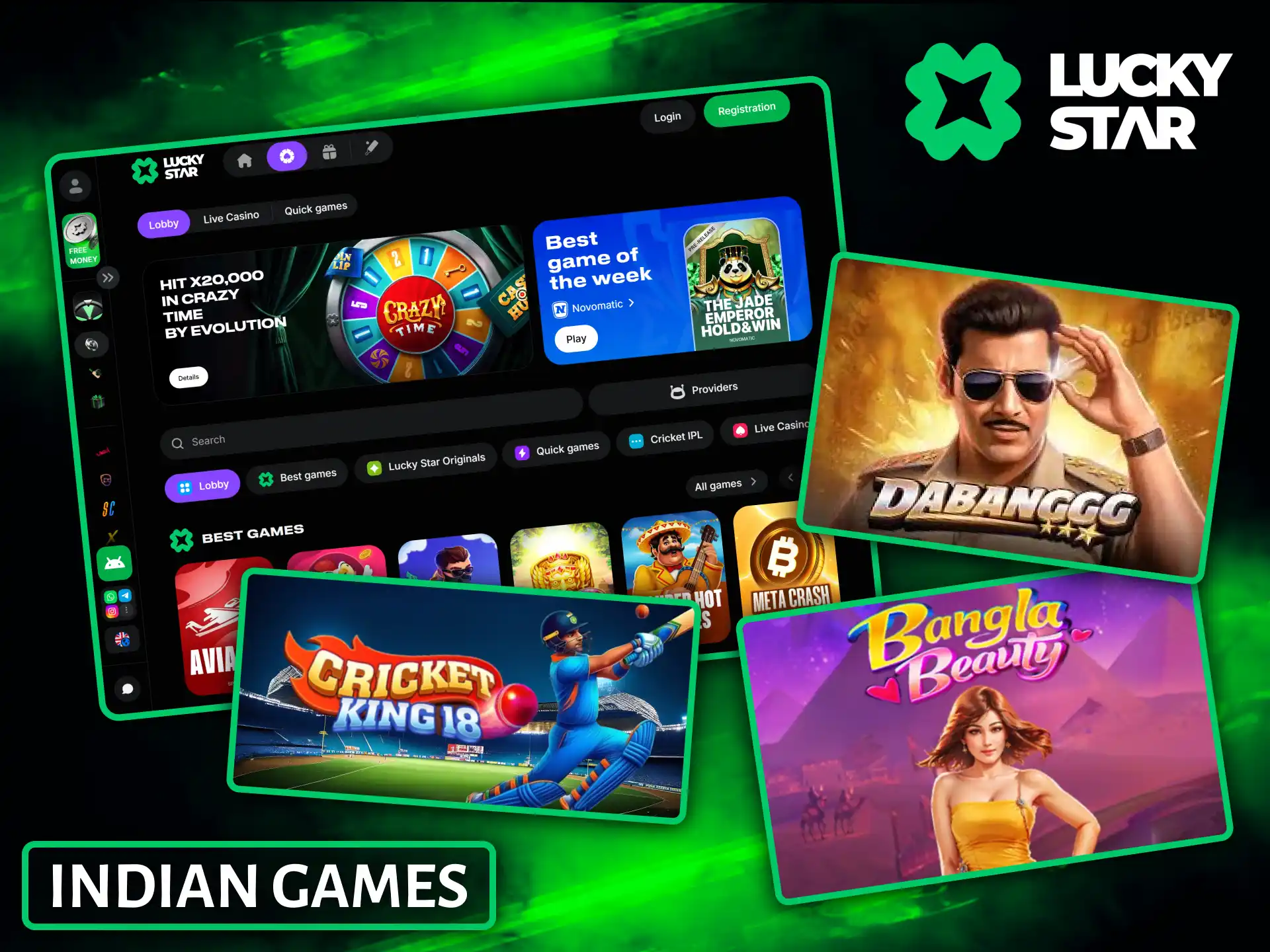 Lucky Star features an amazing collection of themed Indian games for casino enthusiasts.