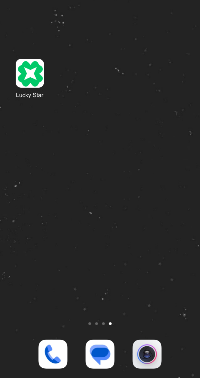 Launch the installed Lucky Star mobile application by tapping its green shortcut icon.